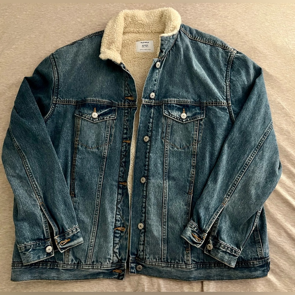 Old Navy Sherpa Lined Boyfriend Jean Jacket - XXL Tall NEW WITH TAGS